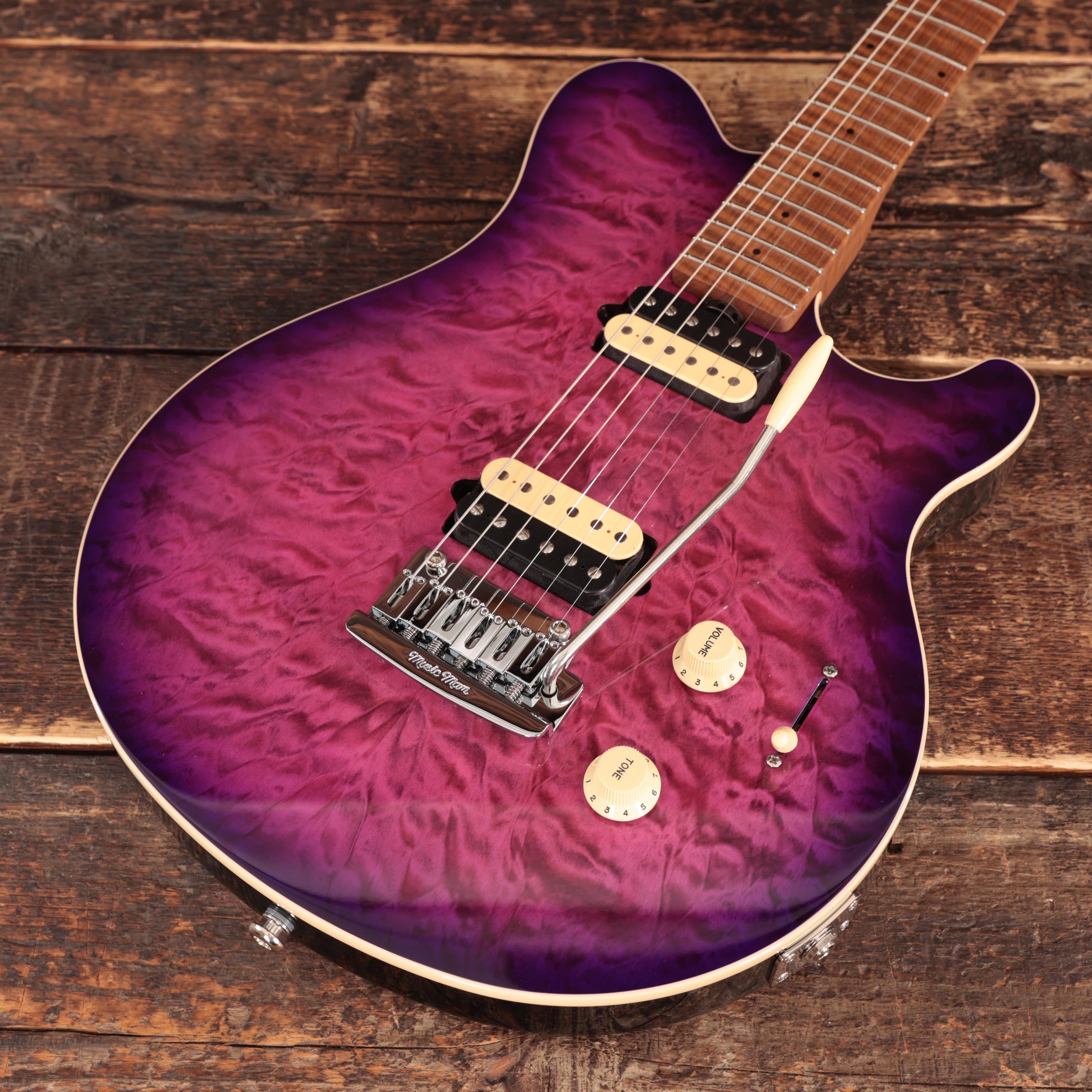 Music Man Axis Electric Guitar in Olallieberry Quilt Top with